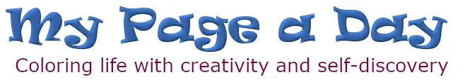 logo: My Page A Day; Coloring life with creativity and self-discovery.
